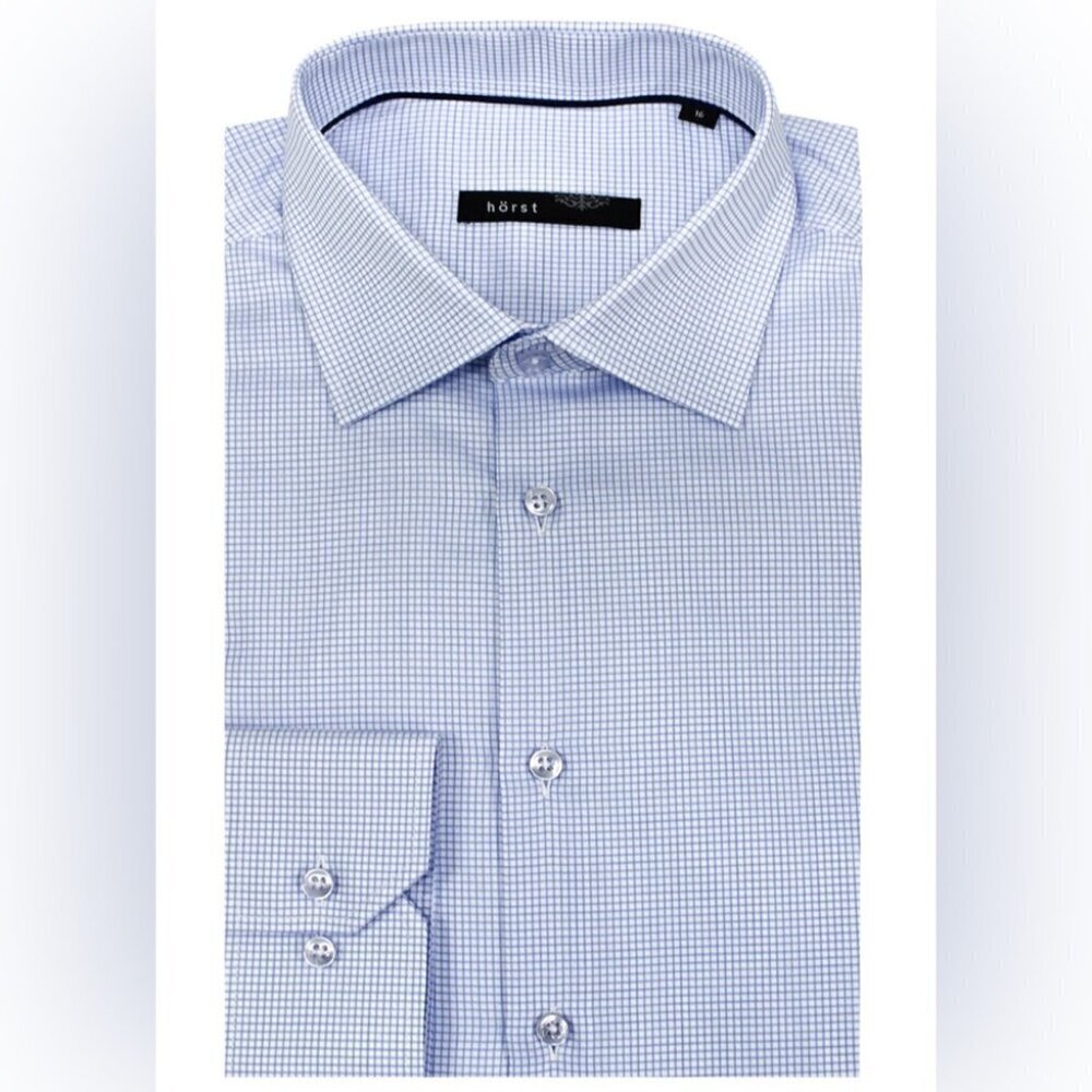Horst Light Blue Long Sleeve Button Down Shirt 100% Cotton Size 16